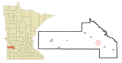 Location of Hanley Falls, Minnesota