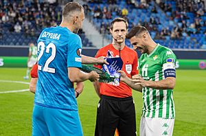Captains and referee FC Zenit vs Real Betis, 17 February 2022, UEFA Europa League 02