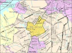 Census Bureau map of Woodbury, New Jersey