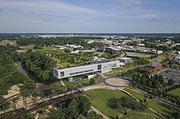 Clinton Presidential Center, Airport, and School of Public Service, aerial.jpg