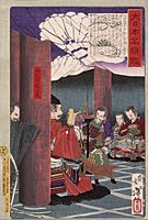 Kusunoki Masashige Reading to His Troops at the Temple Shitennoji LACMA M.84.31.255