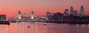 London Thames Sunset panorama - Feb 2008
