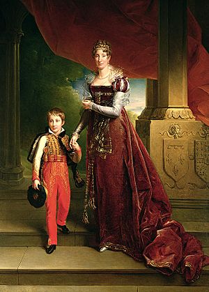 Marie Amélie, Duchess of Orléans with her son the Duke of Chartres