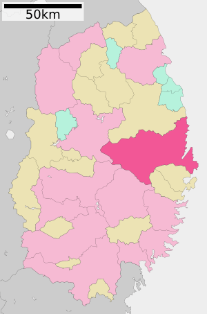 Location of Miyako in Iwate