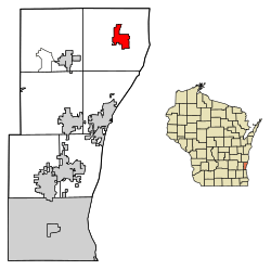 Location of Belgium in Ozaukee County, Wisconsin.