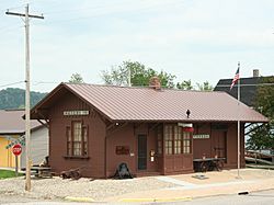 Peterson Station Museum at the center of the town