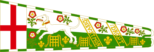 Royal Standard of Henry VII of England (Greyhound and Tudor roses).svg