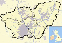 South Yorkshire outline map with UK