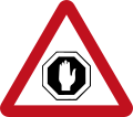 Stop sign ahead (Israel road sign)