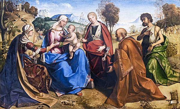 Accademia - Sposalizio di santa Caterina con i santi Rosa, Pietro e Giovanni Battista di Boccaccio Boccaccino