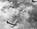 B-17F formation over Schweinfurt, Germany, August 17, 1943