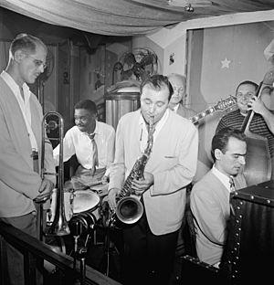 Bill Harris, Denzil Best, Flip Phillips, Billy Bauer, Lennie Tristano, Chubby Jackson, 1947
