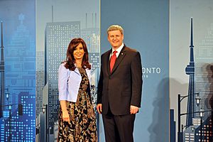 Cristina Kirchner and Canada PM Stephen Harper