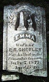 Emma Chesley gravestone 1877