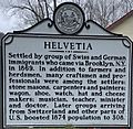 Helvetia West Virginia Historical Marker Sign