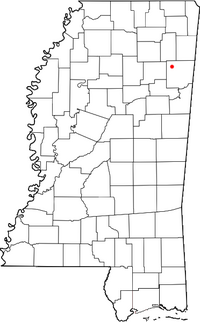 Location of Wren, Mississippi