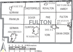 Map of Fulton County Ohio With Municipal and Township Labels