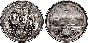 Silver commemorative medal minted on the Treaty of Rastatt
