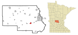 Location of Cold Springwithin Stearns County, Minnesota