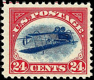 US Airmail inverted Jenny 24c 1918 issue