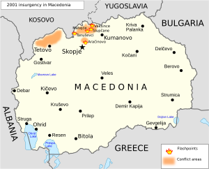 2001 Macedonian insurgency map