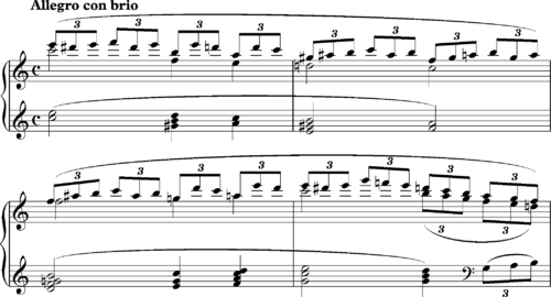 Beethoven Waldstein 1st movement, bars 204-8