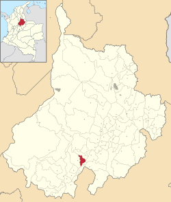 Location of the municipality and town of Aguada in the Santander  Department of Colombia