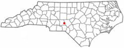 Location of Candor, North Carolina