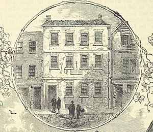 ONL (1887) 1.072 - The Trumpet, afterwards the Duke of York, Shire Lane, Temple Bar 1778 (cropped)