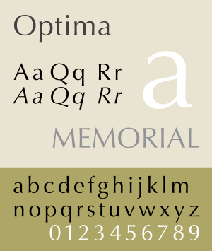 Optima font sample