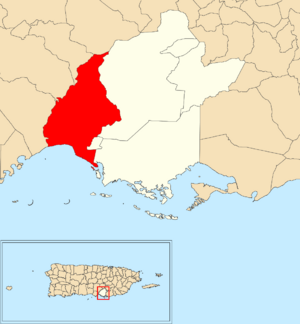 Location of Río Jueyes within the municipality of Salinas shown in red
