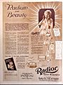 Radior cosmetics containing radium 1918