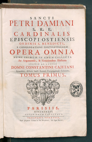 Sancti Petri Damiani Opera Omnia