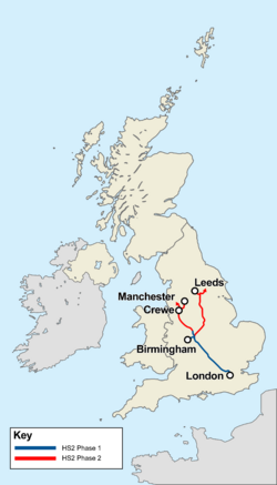 UK high speed rail map