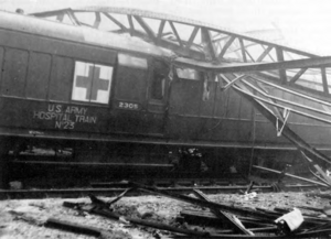 Wreckage of hospital train after Gare Saint-Lazare bombing