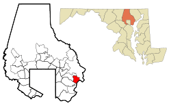 Location of Bowleys Quarters, Maryland