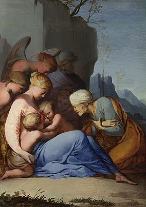 Baugin - Sacra Famiglia con angeli e santi