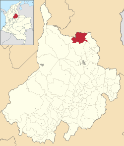 Location of the municipality and town of El Playón in the Santander  Department of Colombia.