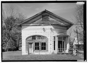 East (front) elevation, with scale - Bank of Cloutierville, Highway 495, Cloutierville, Natchitoches Parish, LA HABS LA-1313-5