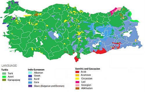 Ethnolinguistic map of Turkey