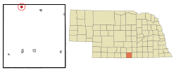 Location of Hildreth, Nebraska