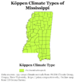 Köppen Climate Types Mississippi