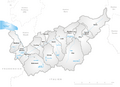 Karte Kanton Wallis Bezirke