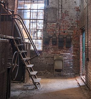 Ladder and window at Sloss Furnaces, image by Marjorie Kaufman