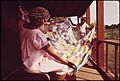 MRS. HUNTER IS WELL-KNOWN ON JOHN'S ISLAND FOR HER BEAUTIFUL QUILTS - NARA - 546981