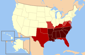 Map of the Southern United States modern definition