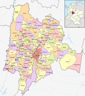 Mapa de Cundinamarca + Distrito Capital (político)