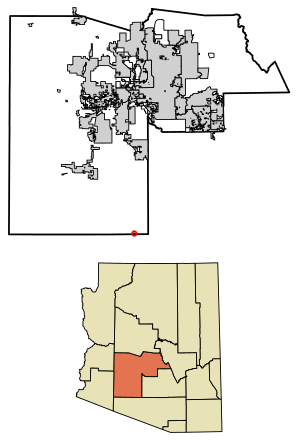 Location of Kaka in Maricopa County, Arizona.