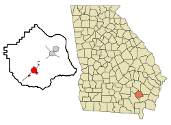 Location in Pierce County and the state of Georgia