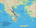 Route of Karanos to establish his own kingdom